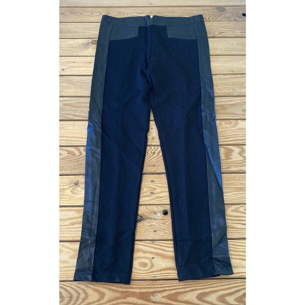 NWT $54 GB Faux Leather Detail Pants Size Large Women’s Black